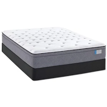 Queen Cushion Firm Euro Pillowtop Mattress and Low Profile StableSupport Foundation